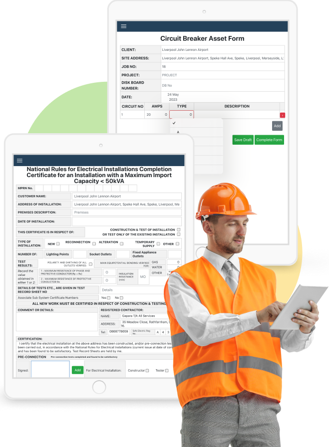 Complete digital forms and checklists