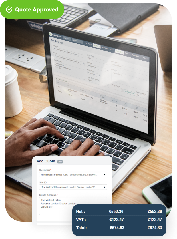 Effortlessly customise and create professional sales quotations with ezServiceHUB's templates