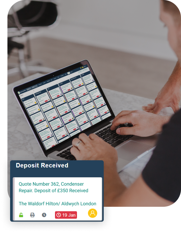 Real-time sales quotation tracking and management from office to field