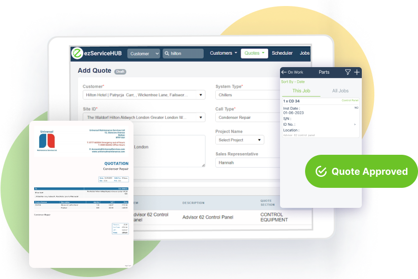 Sales quotation software for service jobs